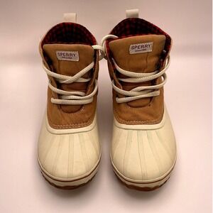 Sperry Tan and Cream Women's Winter Rain Boots